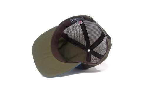 Monstera Trucker - Blue/Olive