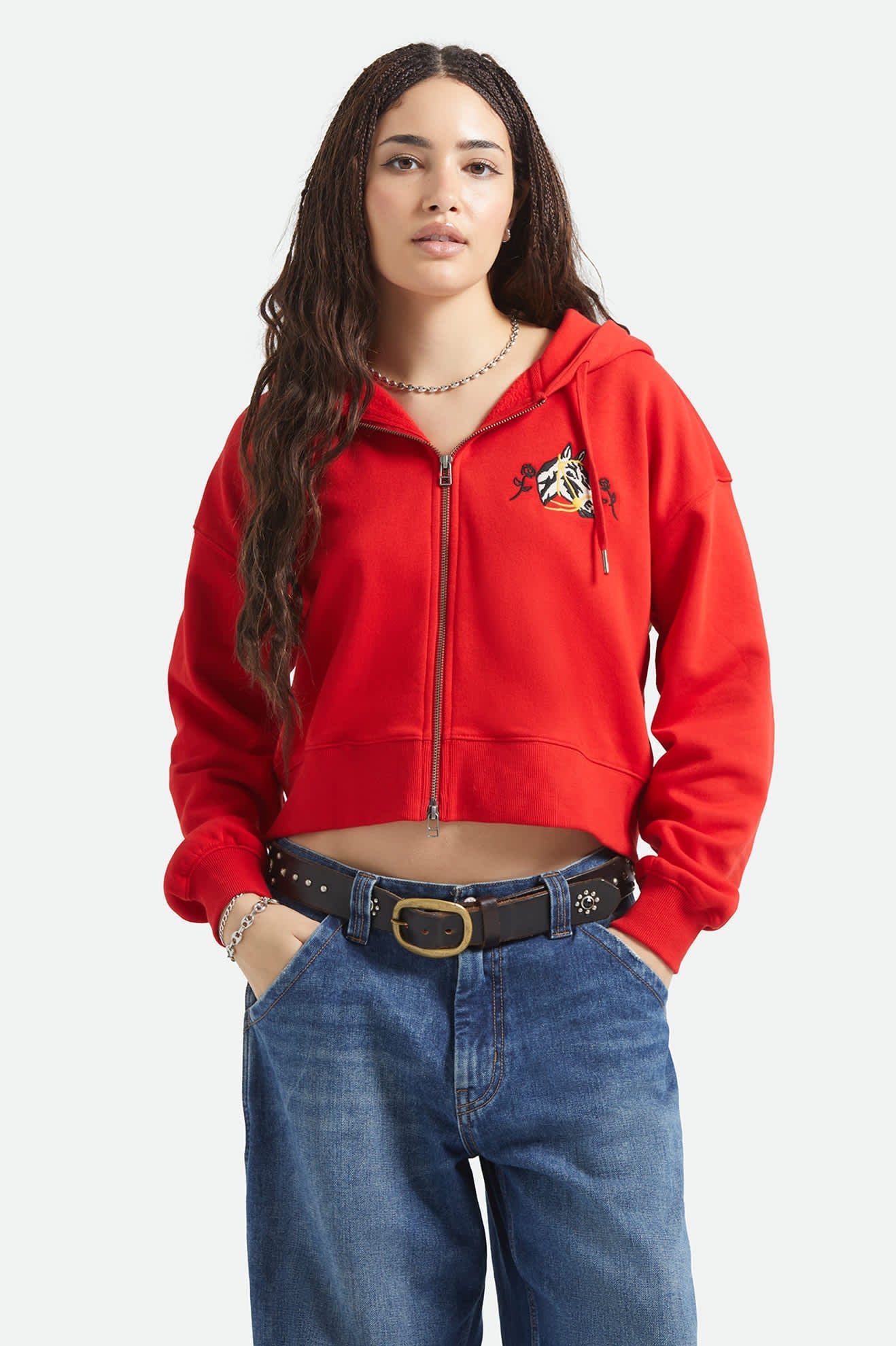 Brixton Women's Trophy Horse Cropped Zip Hoodie