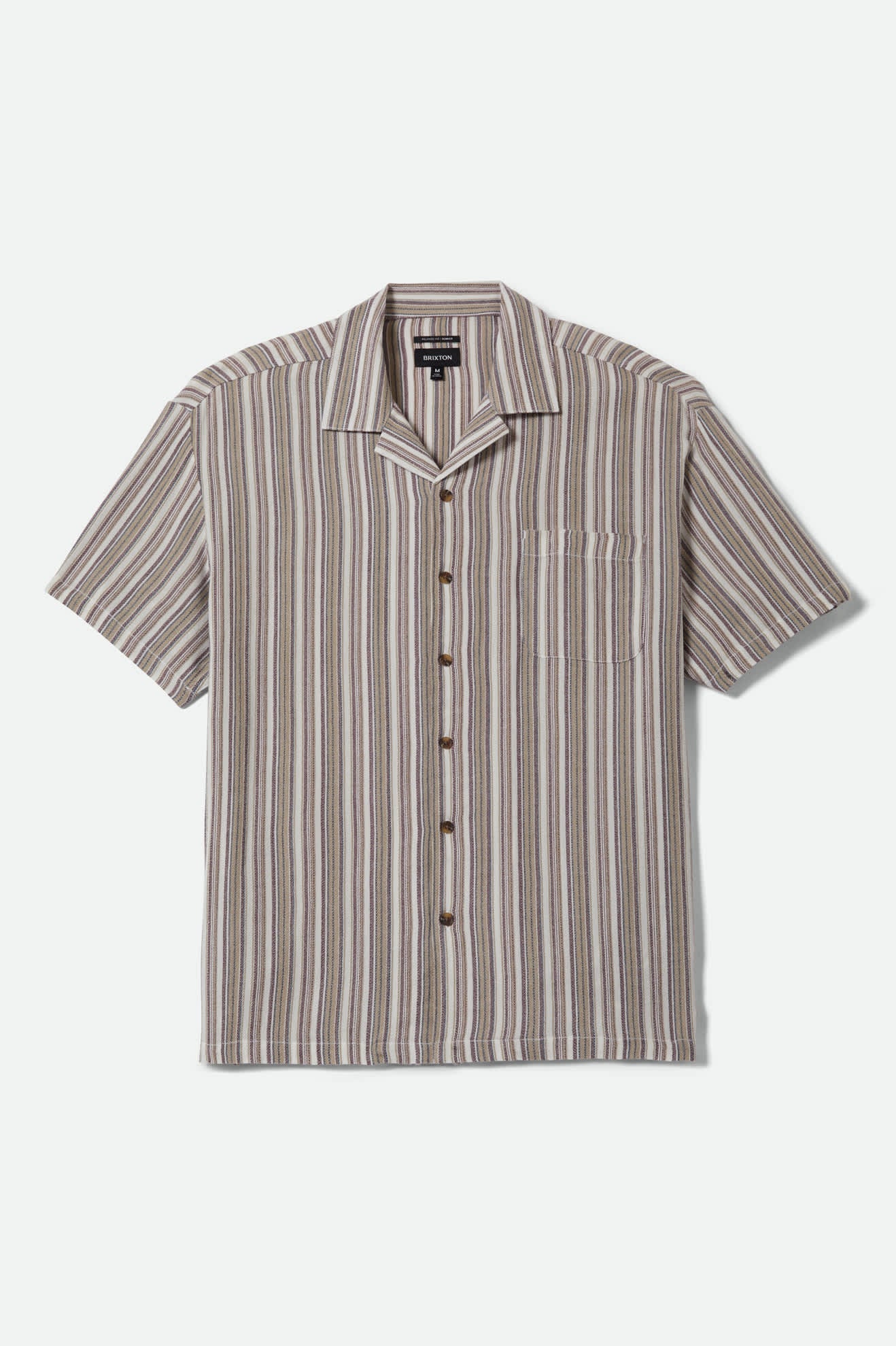 Brixton Men's Bunker Twisted Stripe Short Sleeve Woven