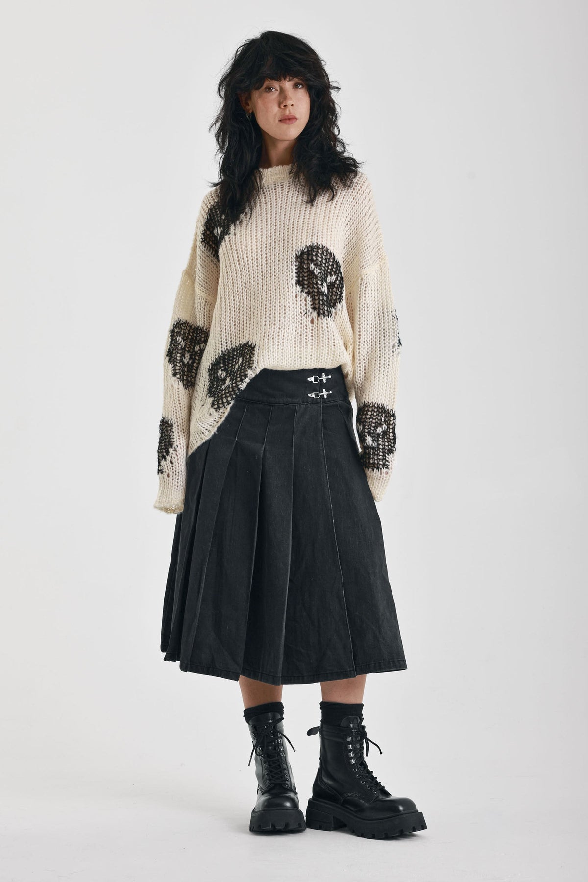 Women's Bonehead Knit - Ecru/Black