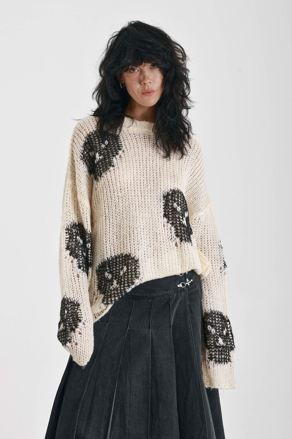 Women's Bonehead Knit - Ecru/Black