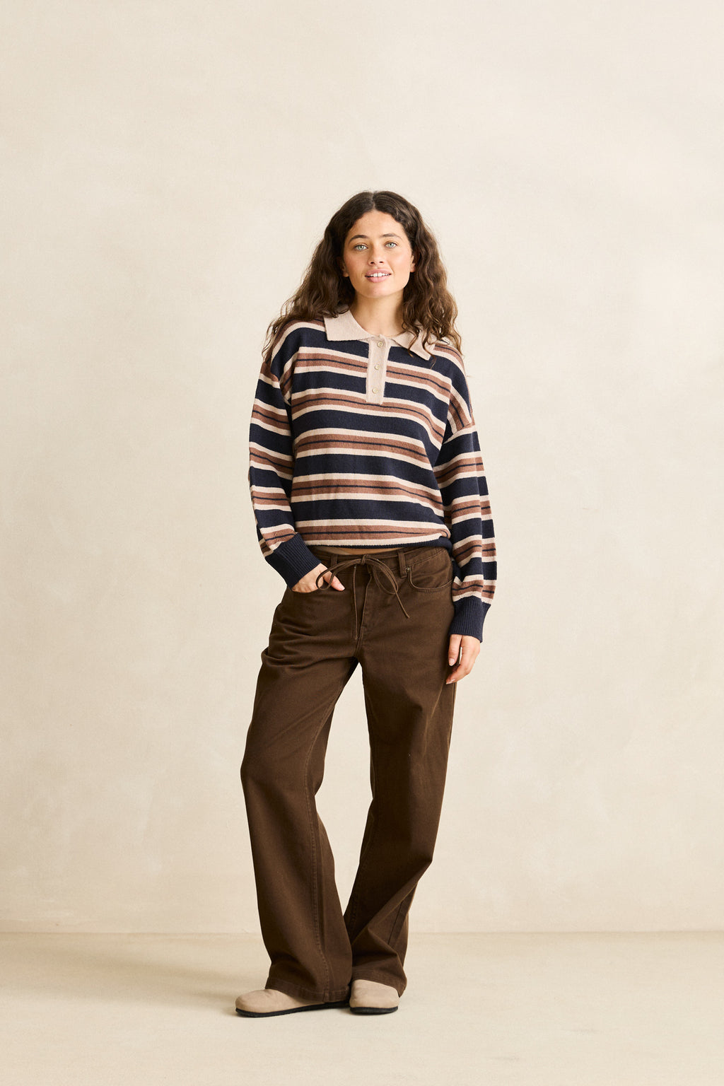 Women's Shoreline Rugby Sweater - Sand