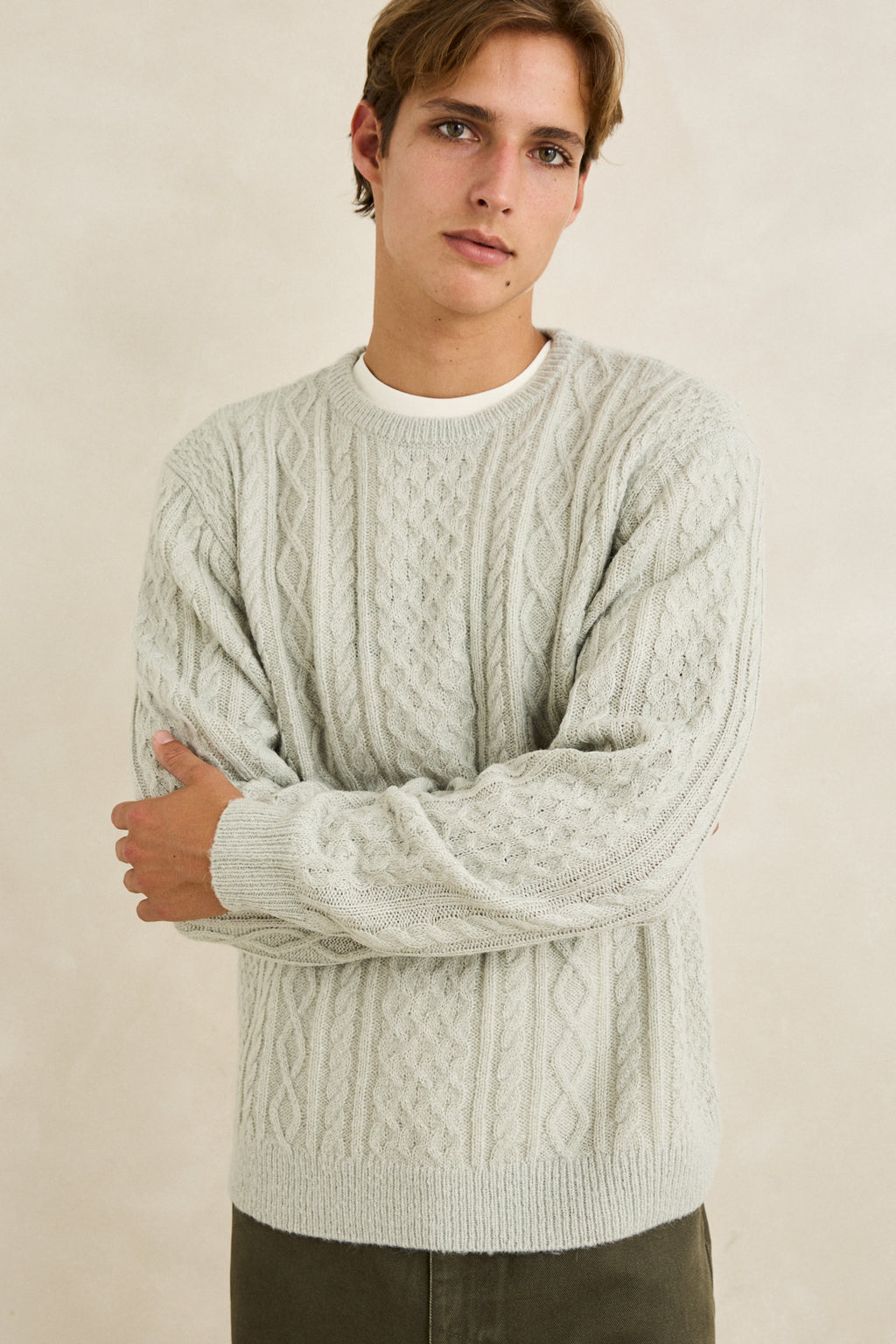 Men's Mohair Fishermans Knit - Birch
