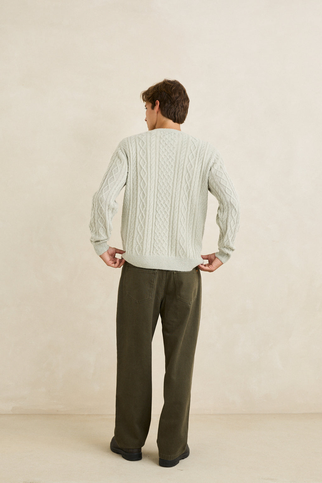 Men's Mohair Fishermans Knit - Birch
