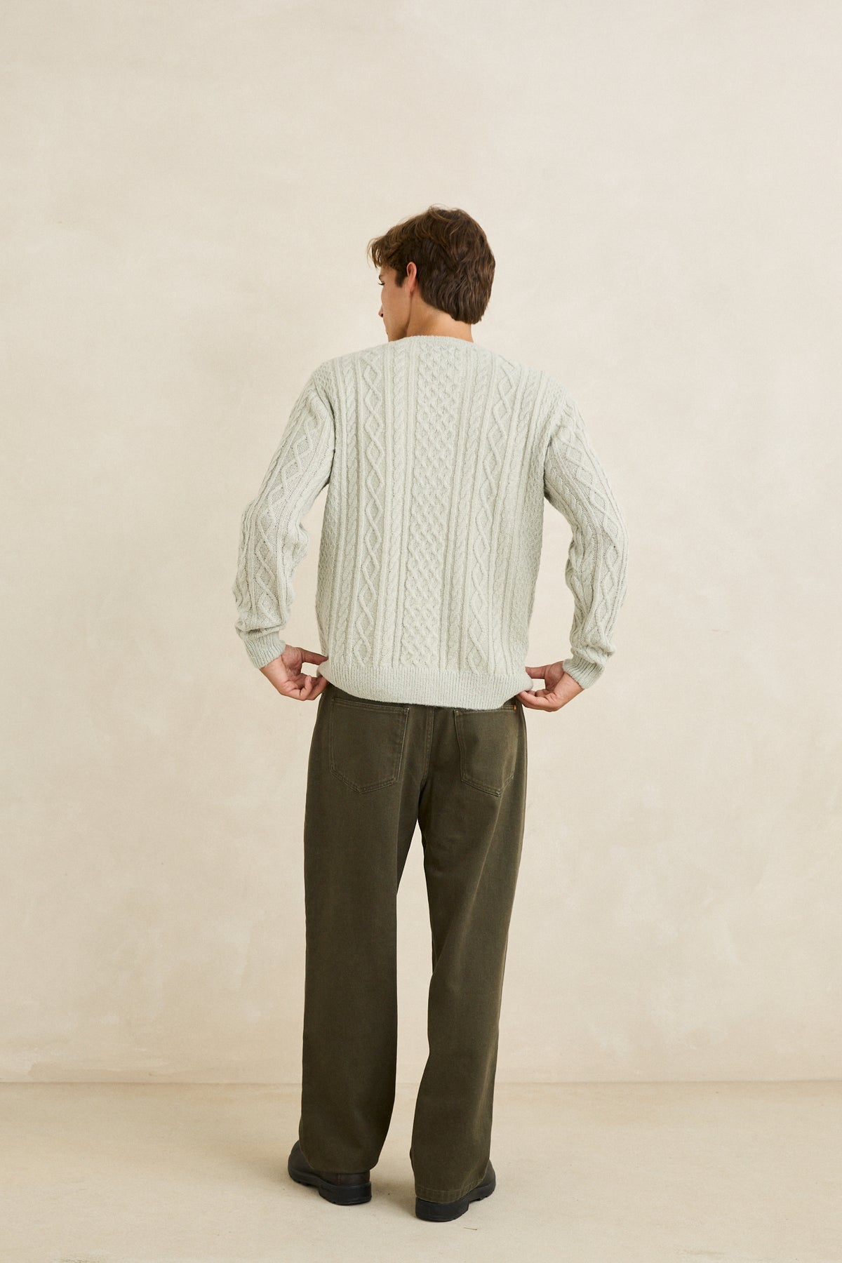 Men's Mohair Fishermans Knit - Birch