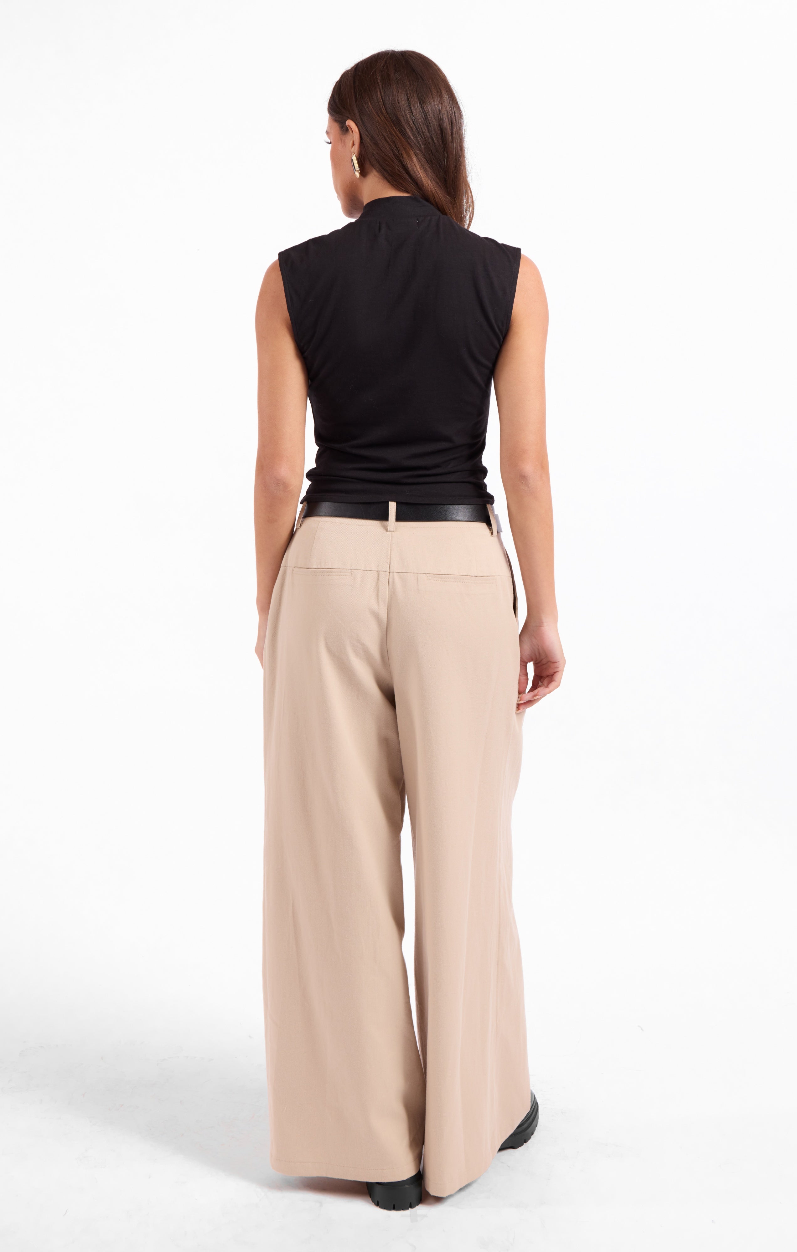 Coralie Mock Neck Top - Black