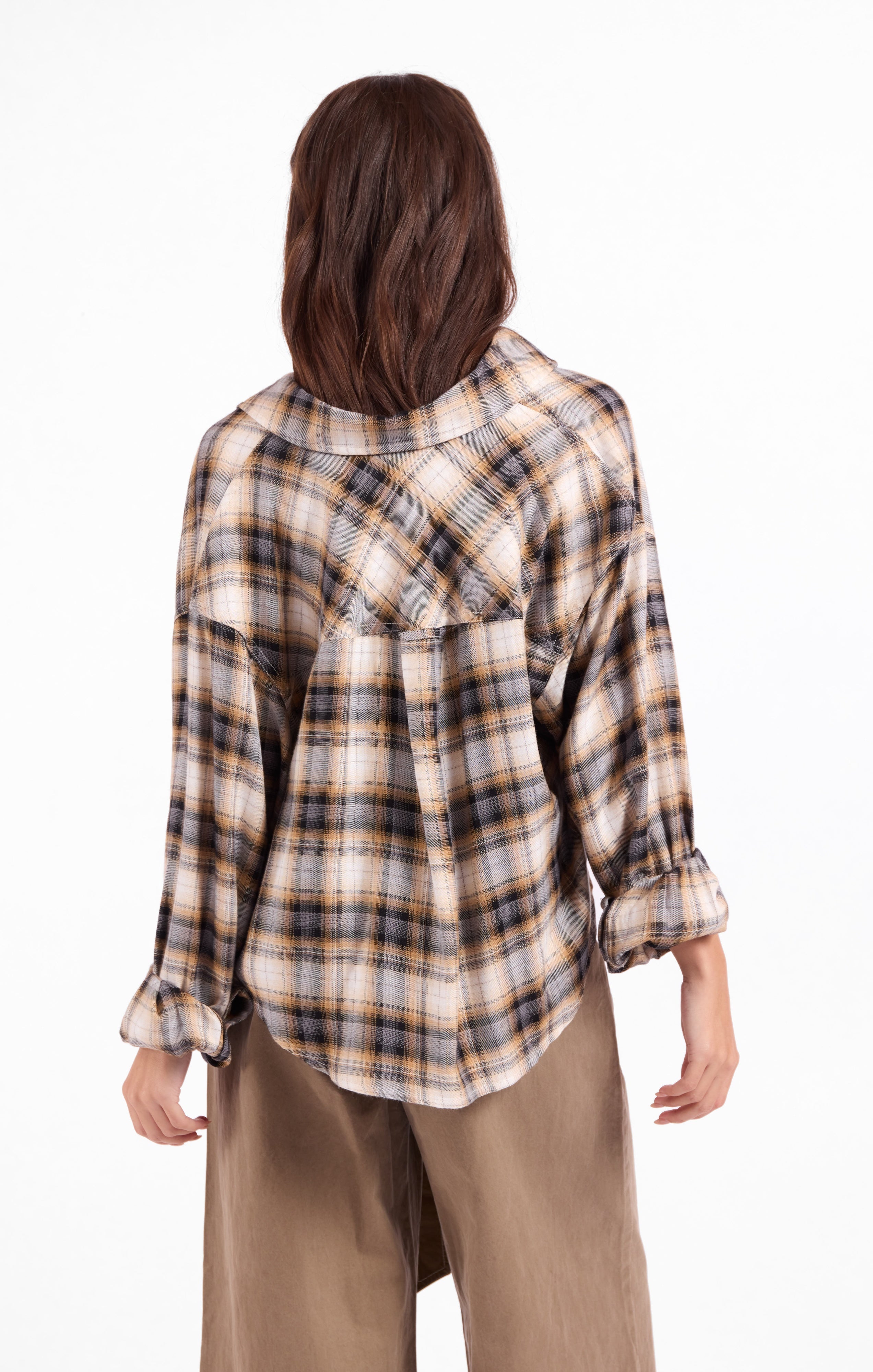 Cambridge Plaid Shirt - Navy Camel Multi