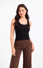 Ruby Studded Knit Tank - Black
