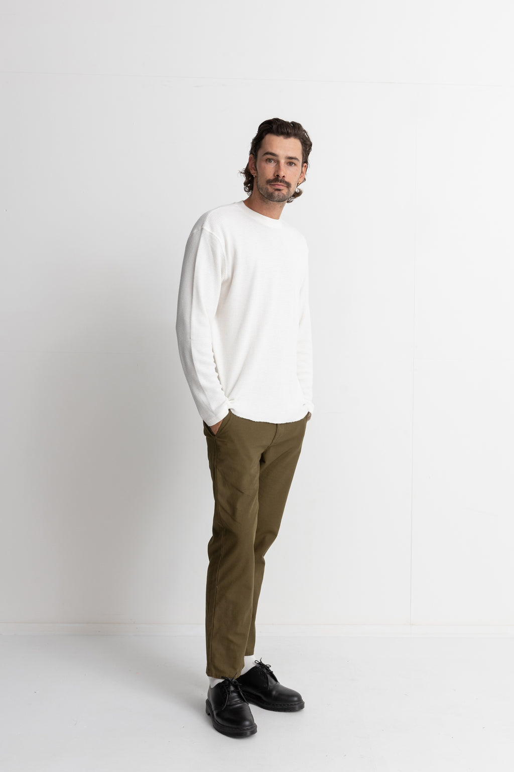 Men's Rhythm Classic Waffle Knit - Vintage White