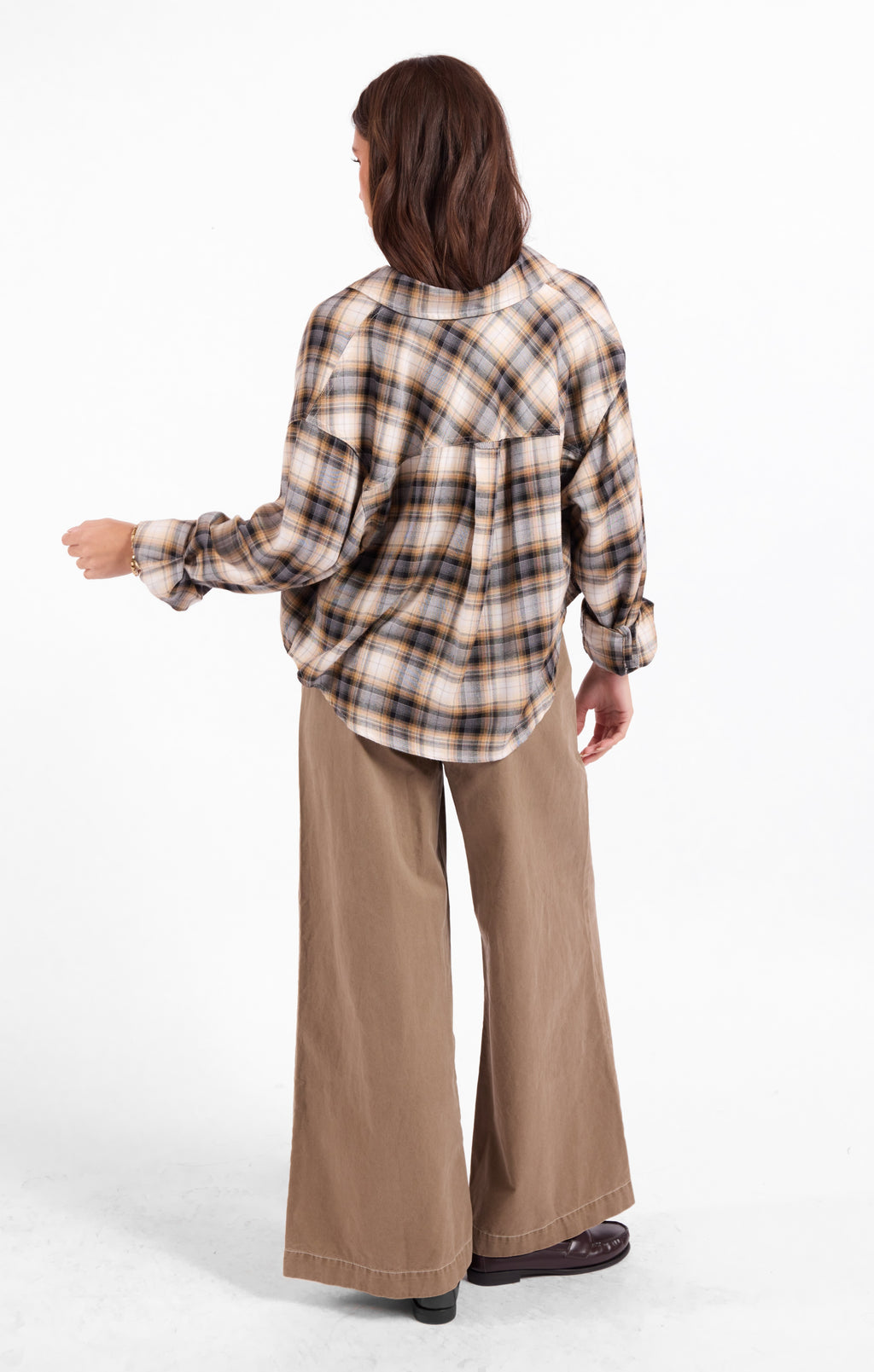 Cambridge Plaid Shirt - Navy Camel Multi