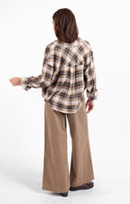 Cambridge Plaid Shirt - Navy Camel Multi