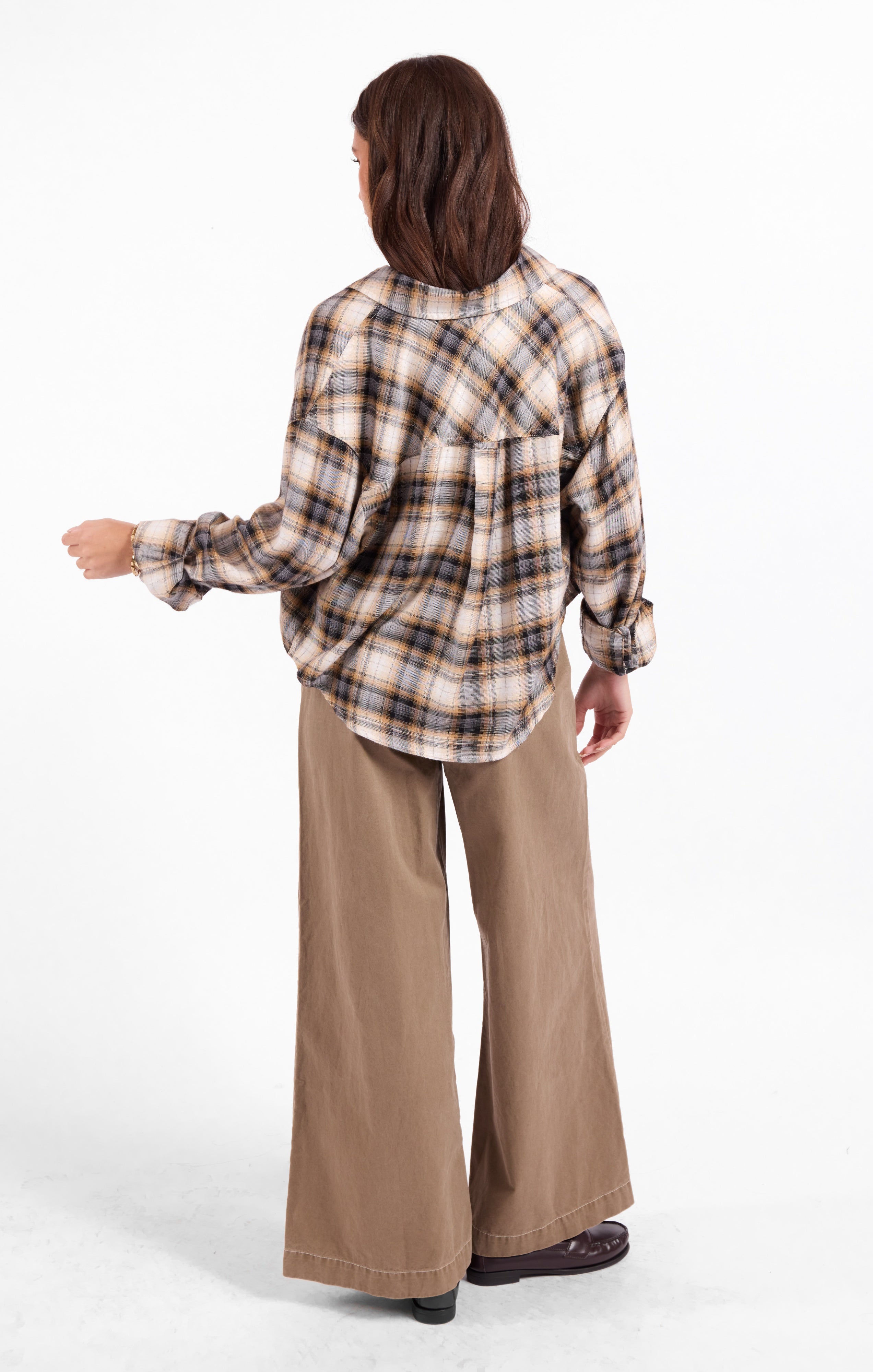 Cambridge Plaid Shirt - Navy Camel Multi
