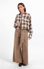 Cambridge Plaid Shirt - Navy Camel Multi