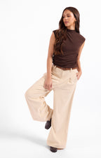 Sweetie Mock Neck Tank - Oak