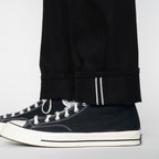 Relaxed Straight Fit 11oz Black Stretch Selvedge - Black