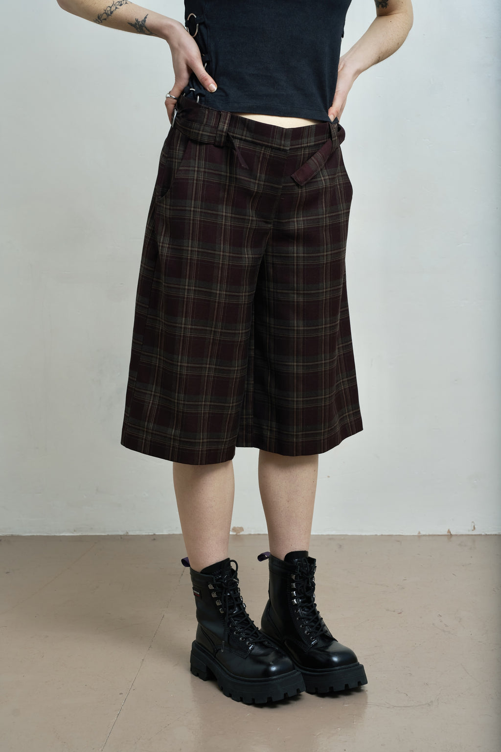Women's Brace Jorts - Red Check