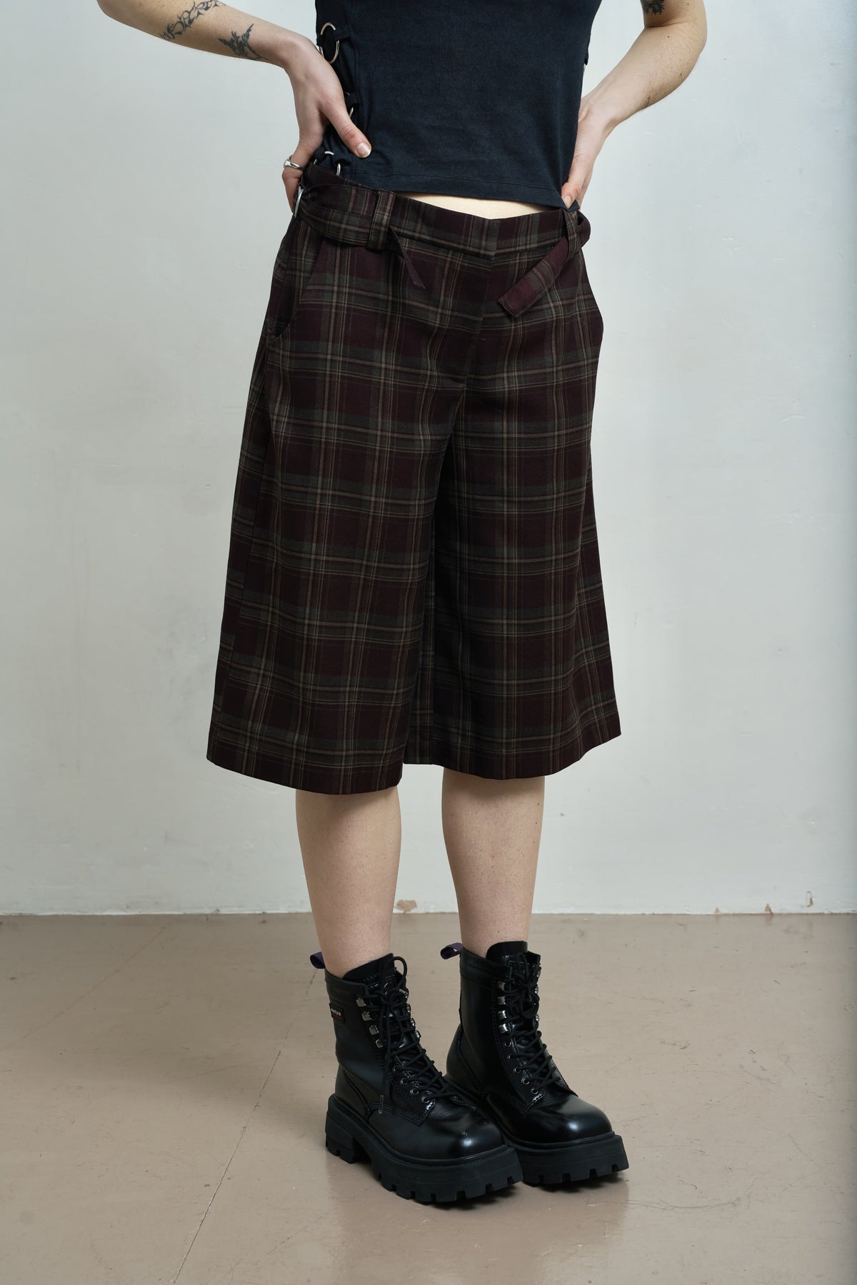 Women's Brace Jorts - Red Check
