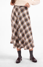 Cambridge Midi Skirt - Navy Camel Multi