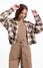 Cambridge Plaid Shirt - Navy Camel Multi