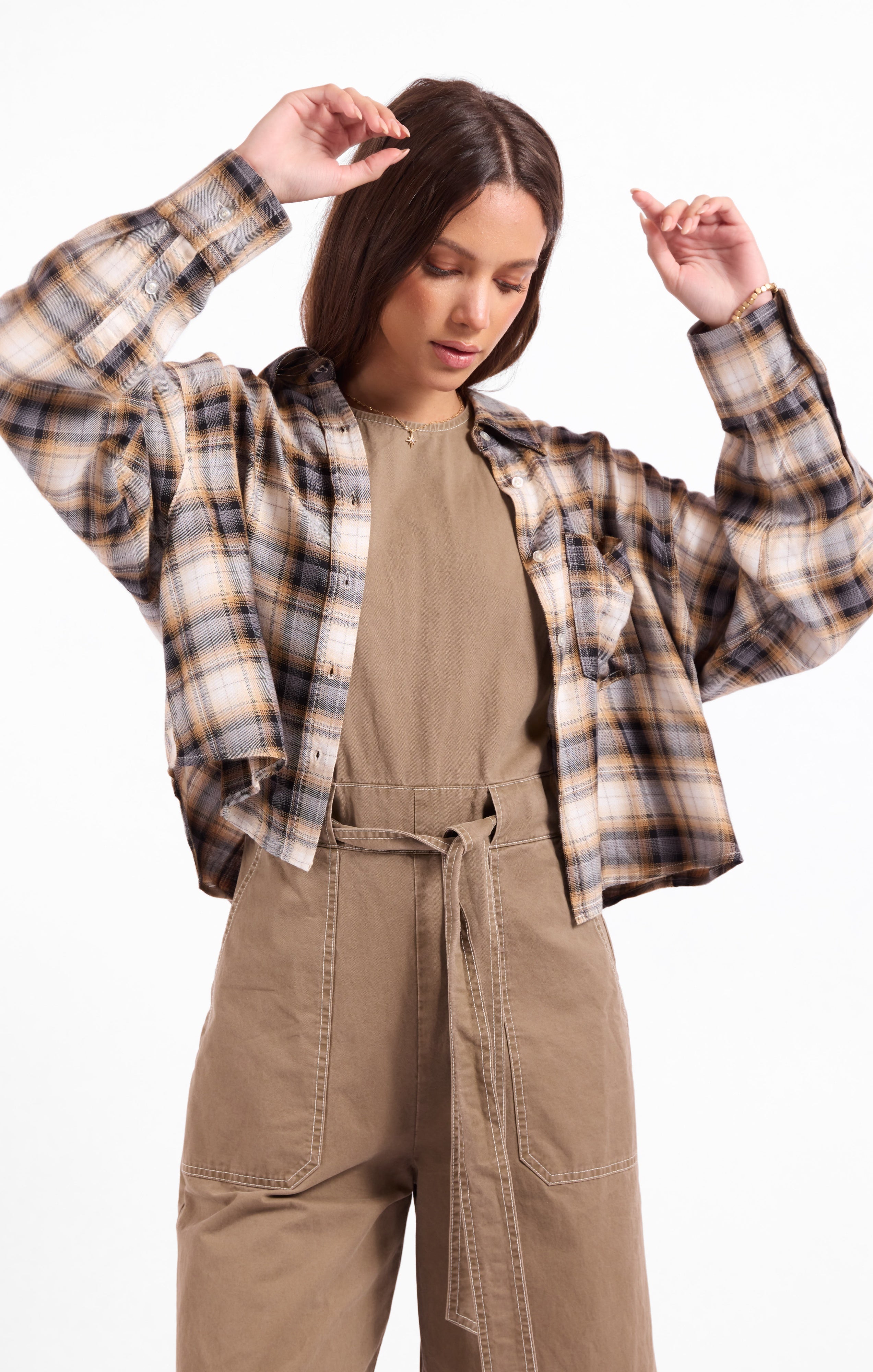 Cambridge Plaid Shirt - Navy Camel Multi