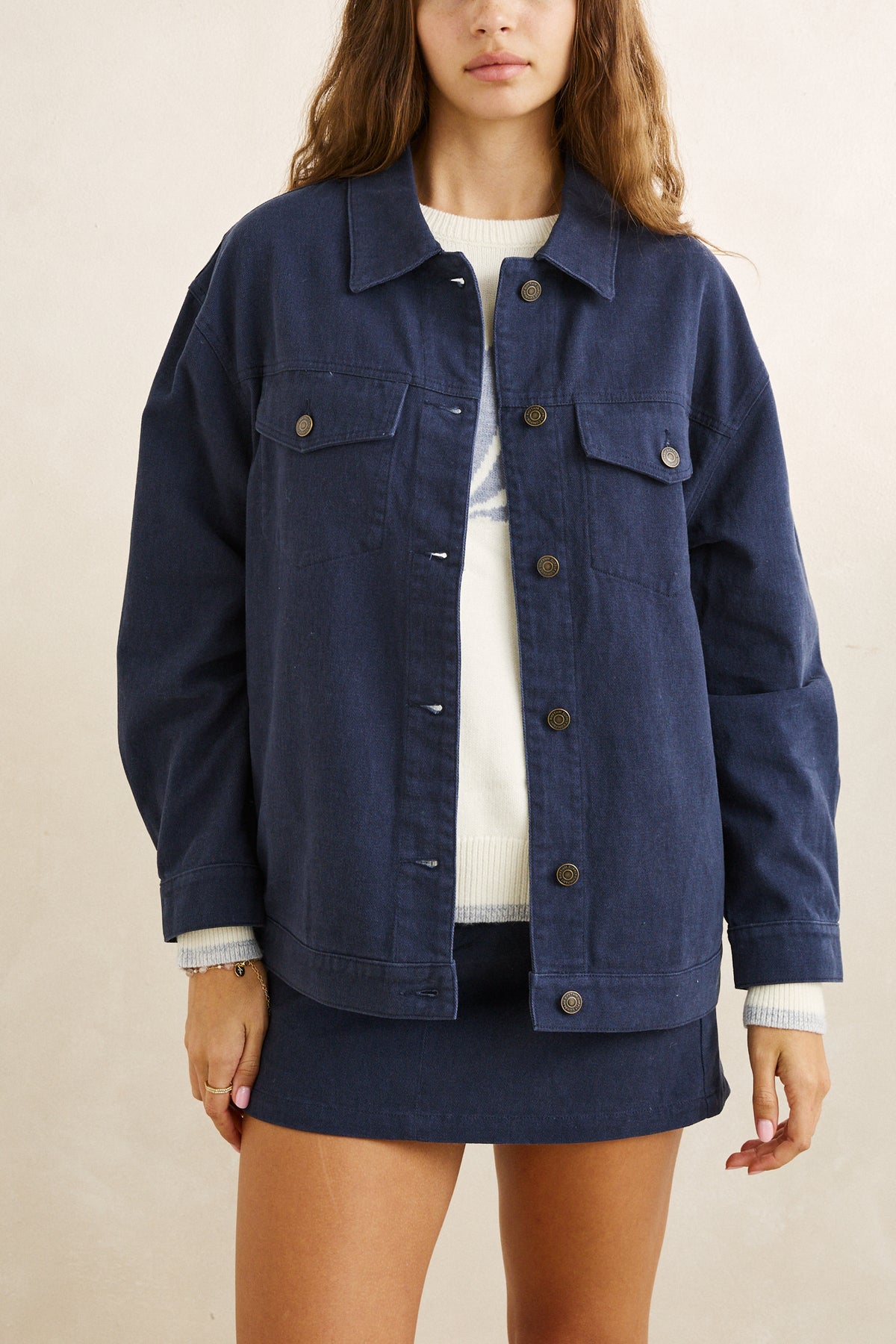 Rhythm Women's Essential Oversized Jacket - Dark Blue
