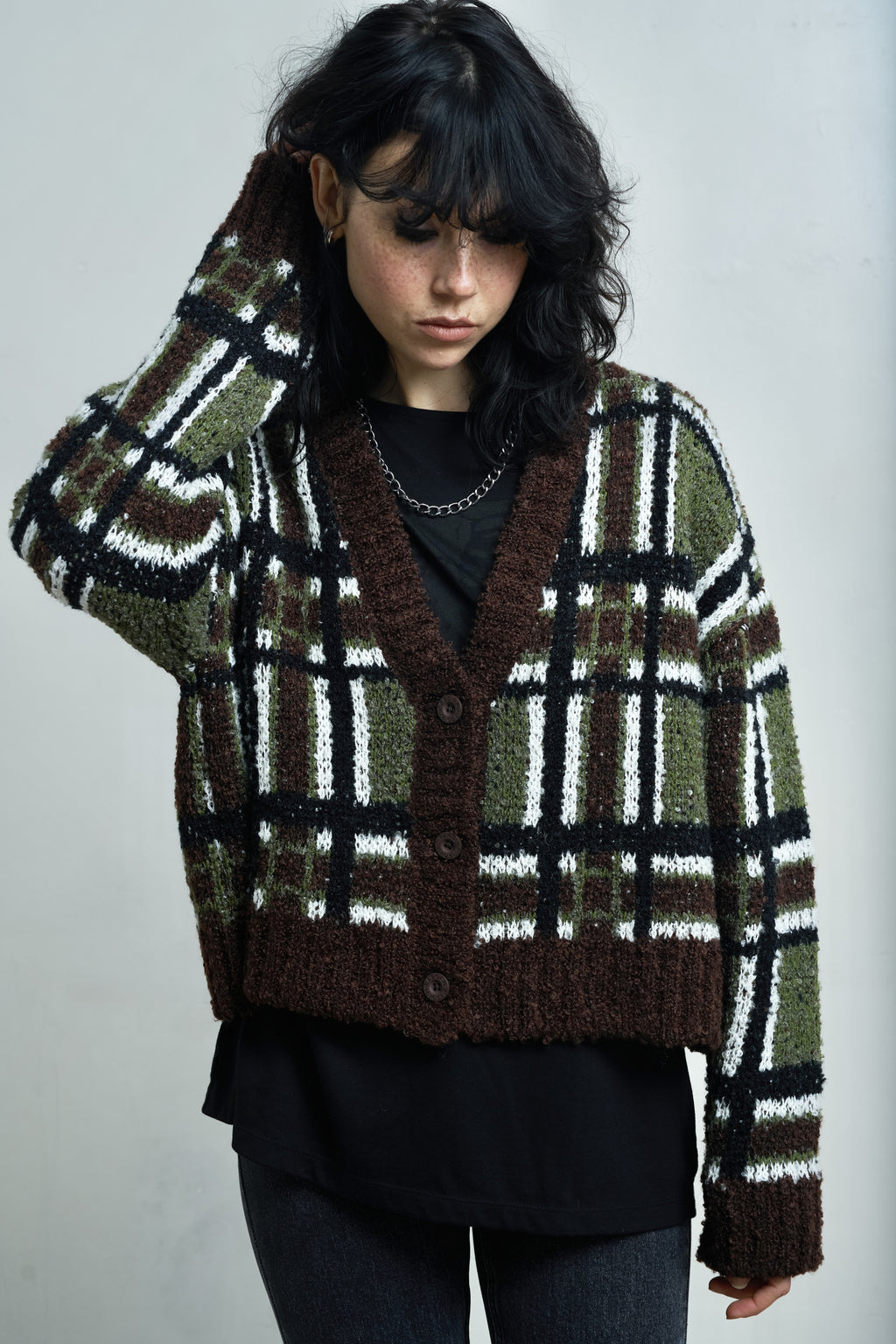 Women's Bud Knit - Green Check
