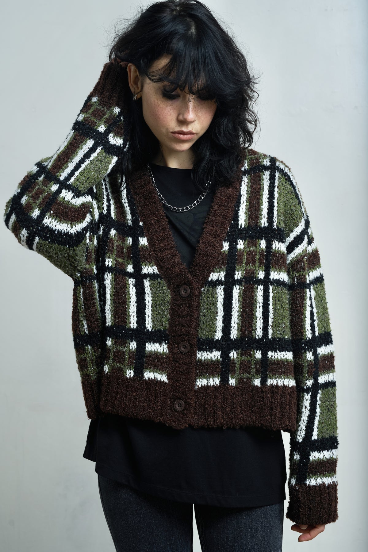 Women's Bud Knit - Green Check