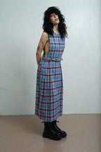Women's Huntress Dress - Blue/Red Check