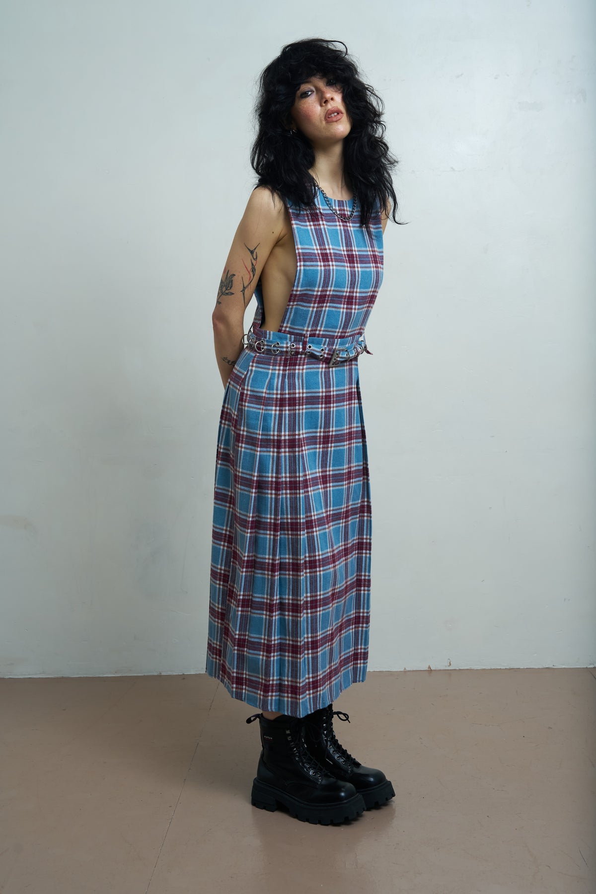 Women's Huntress Dress - Blue/Red Check