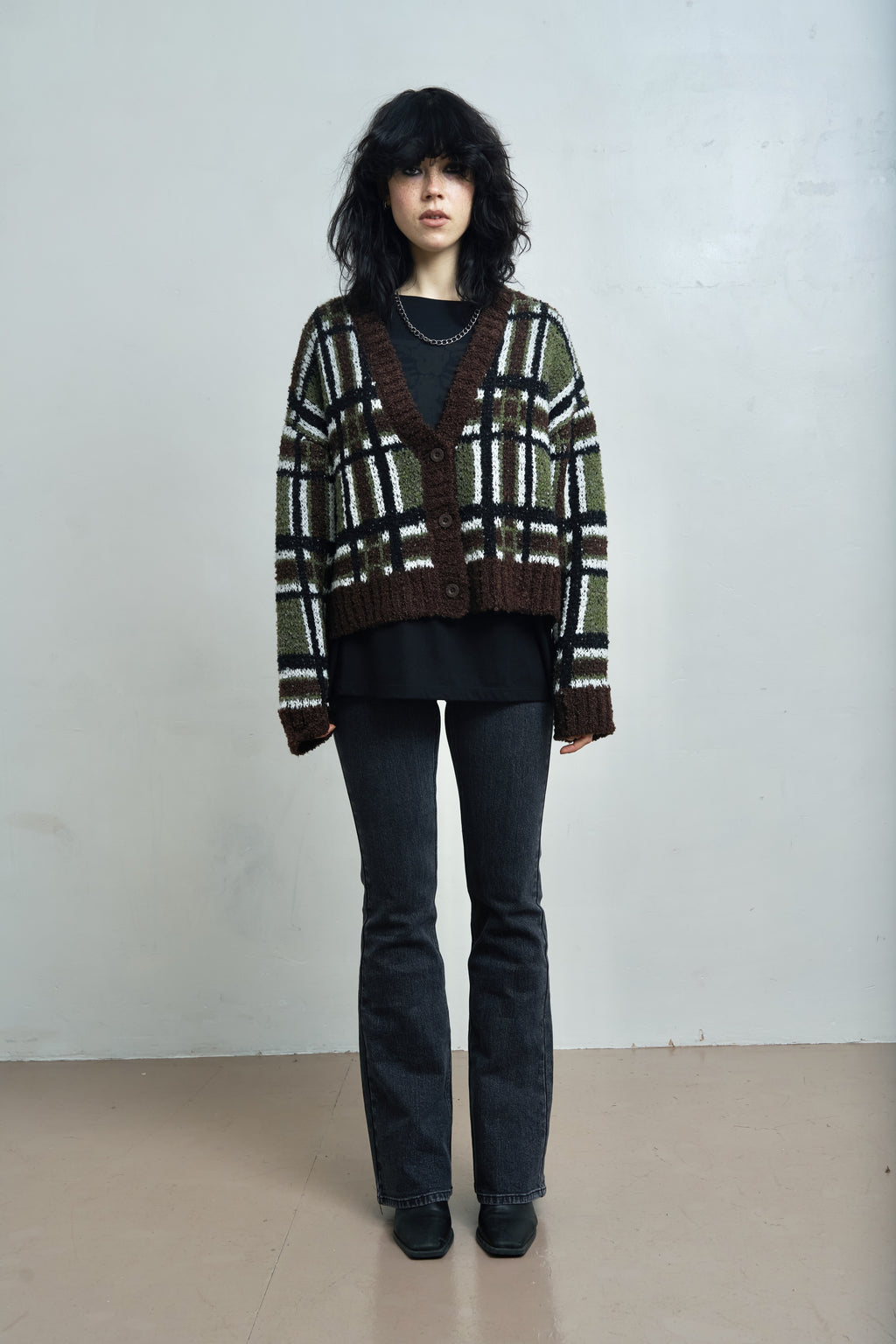 Women's Bud Knit - Green Check