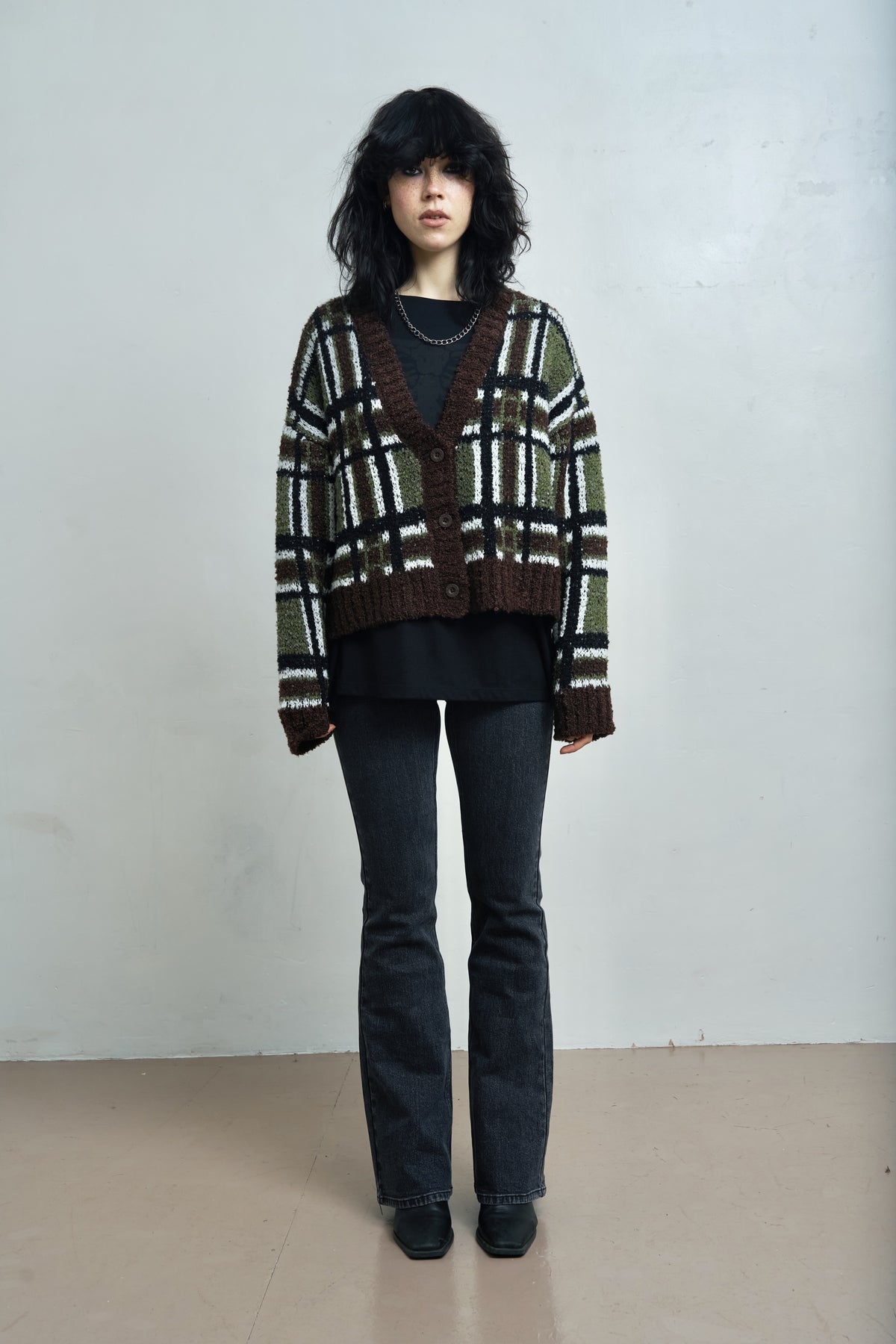 Women's Bud Knit - Green Check