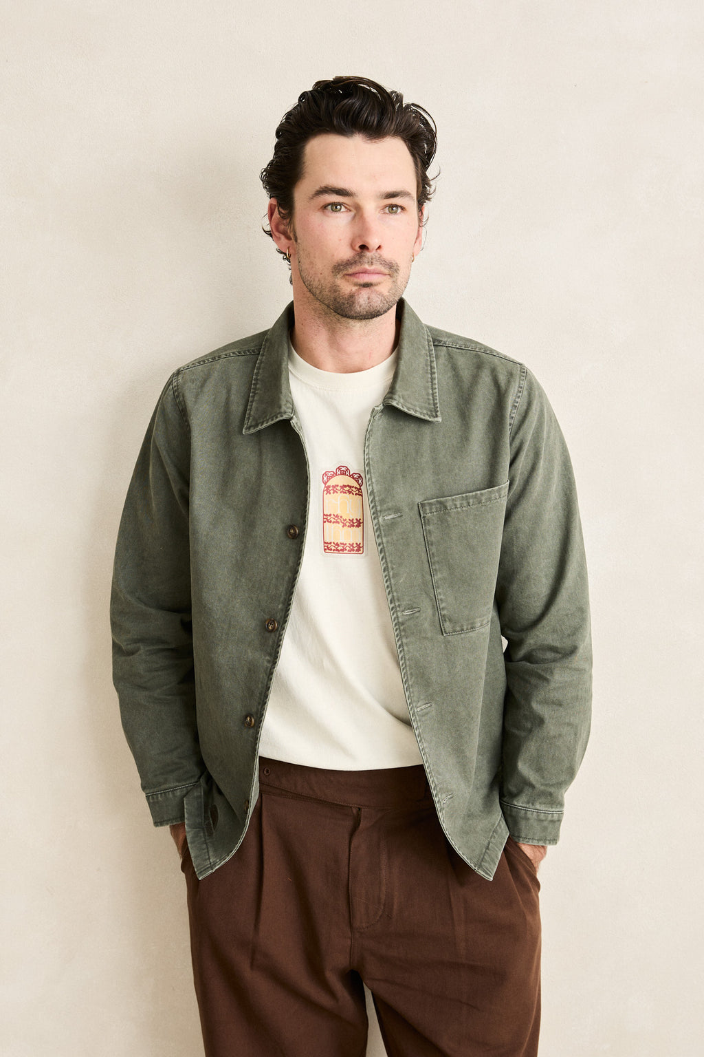 Men's Rhythm Field Guide Long Sleeve Shirt - Stone