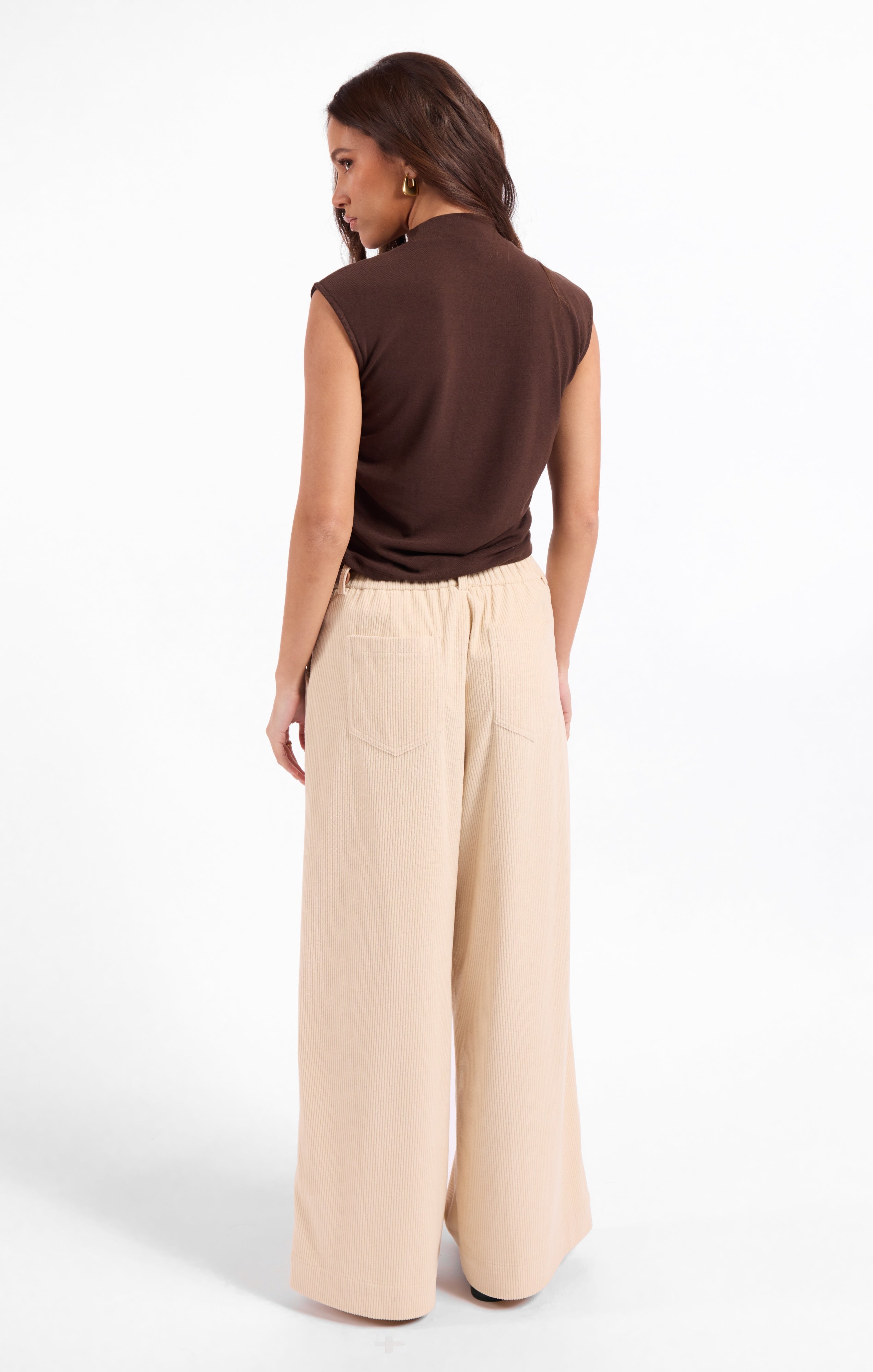 Sweetie Mock Neck Tank - Oak