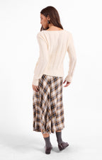 Cambridge Midi Skirt - Navy Camel Multi