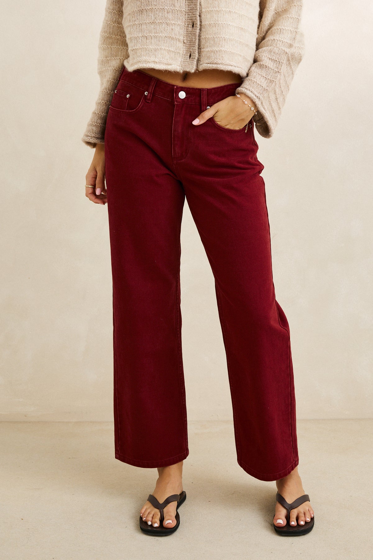 Women's Adjustable Charlie Pant - Wine