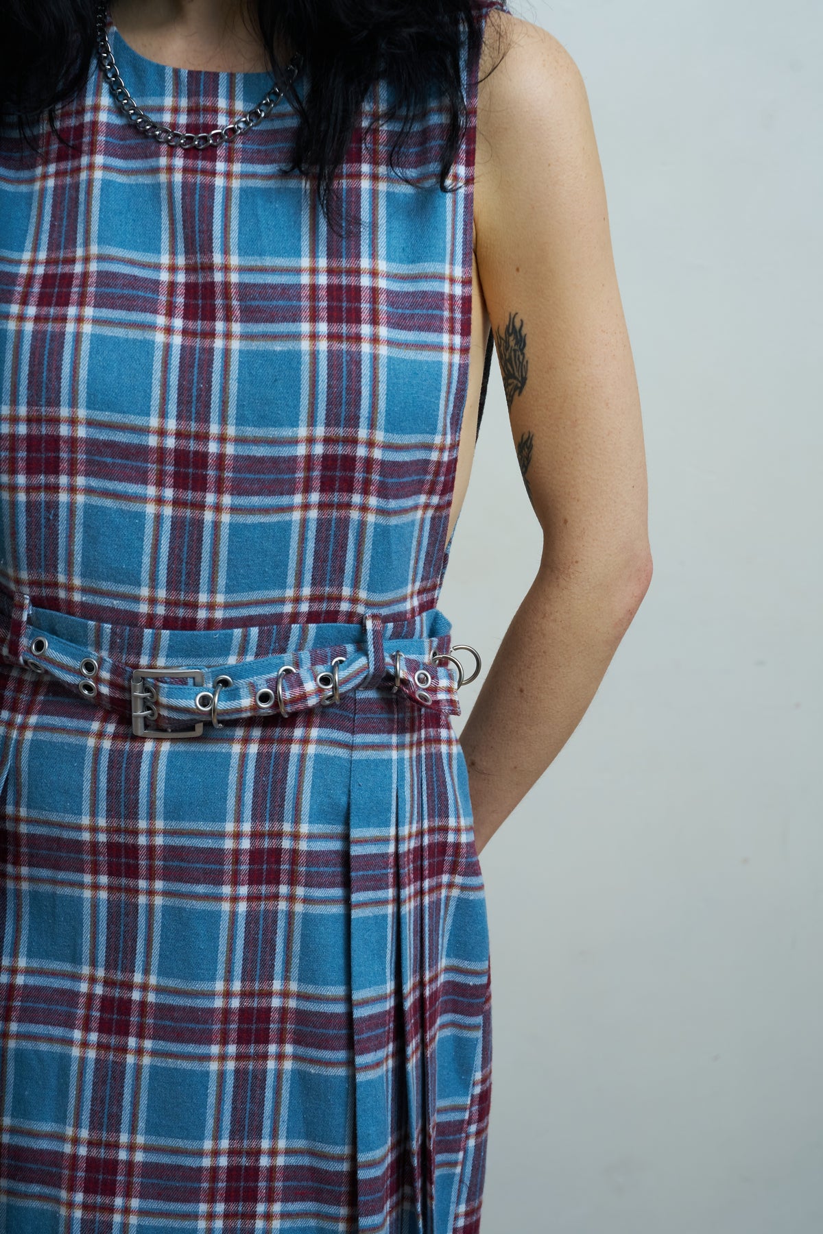 Women's Huntress Dress - Blue/Red Check
