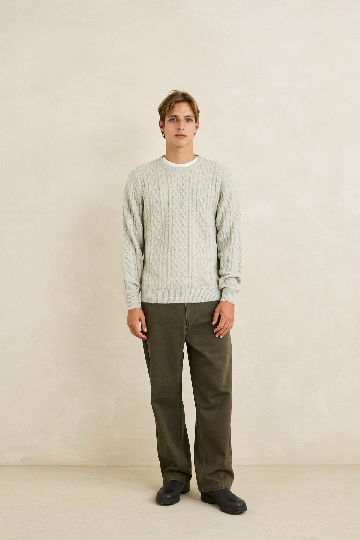 Men's Mohair Fishermans Knit - Birch