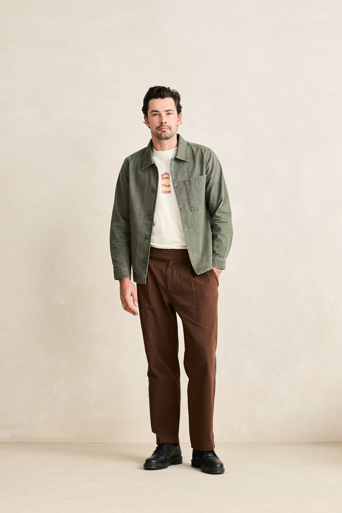 Men's Rhythm Field Guide Long Sleeve Shirt - Stone