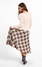 Cambridge Midi Skirt - Navy Camel Multi