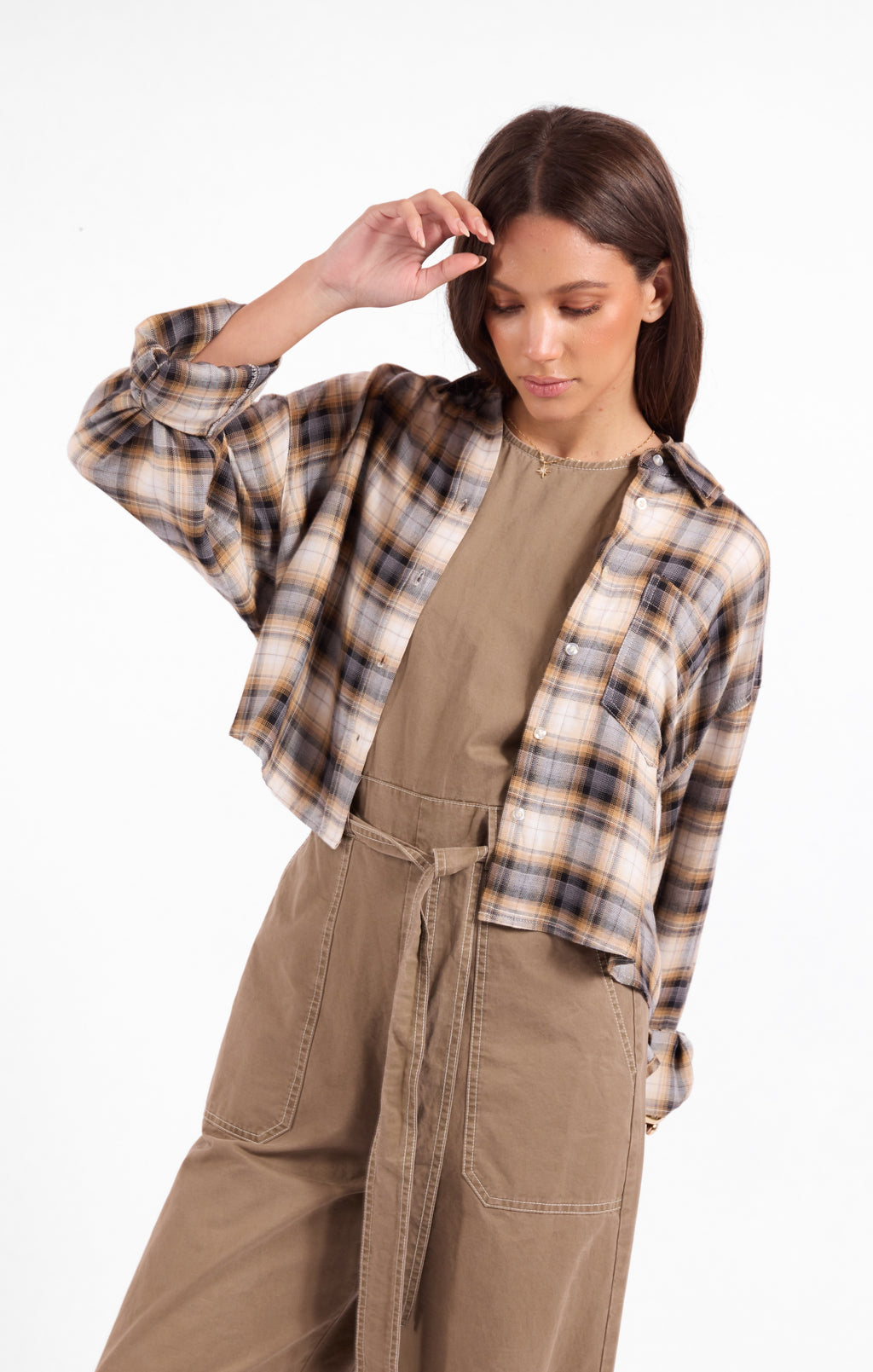 Cambridge Plaid Shirt - Navy Camel Multi