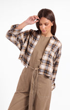 Cambridge Plaid Shirt - Navy Camel Multi