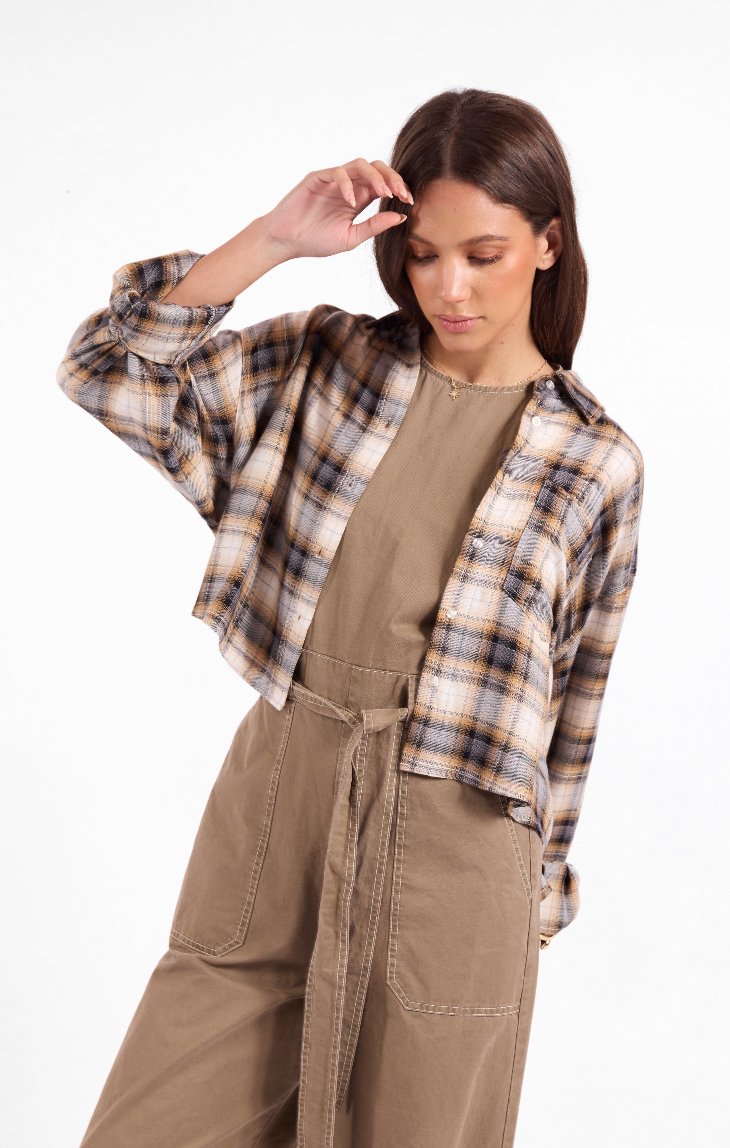 Cambridge Plaid Shirt - Navy Camel Multi