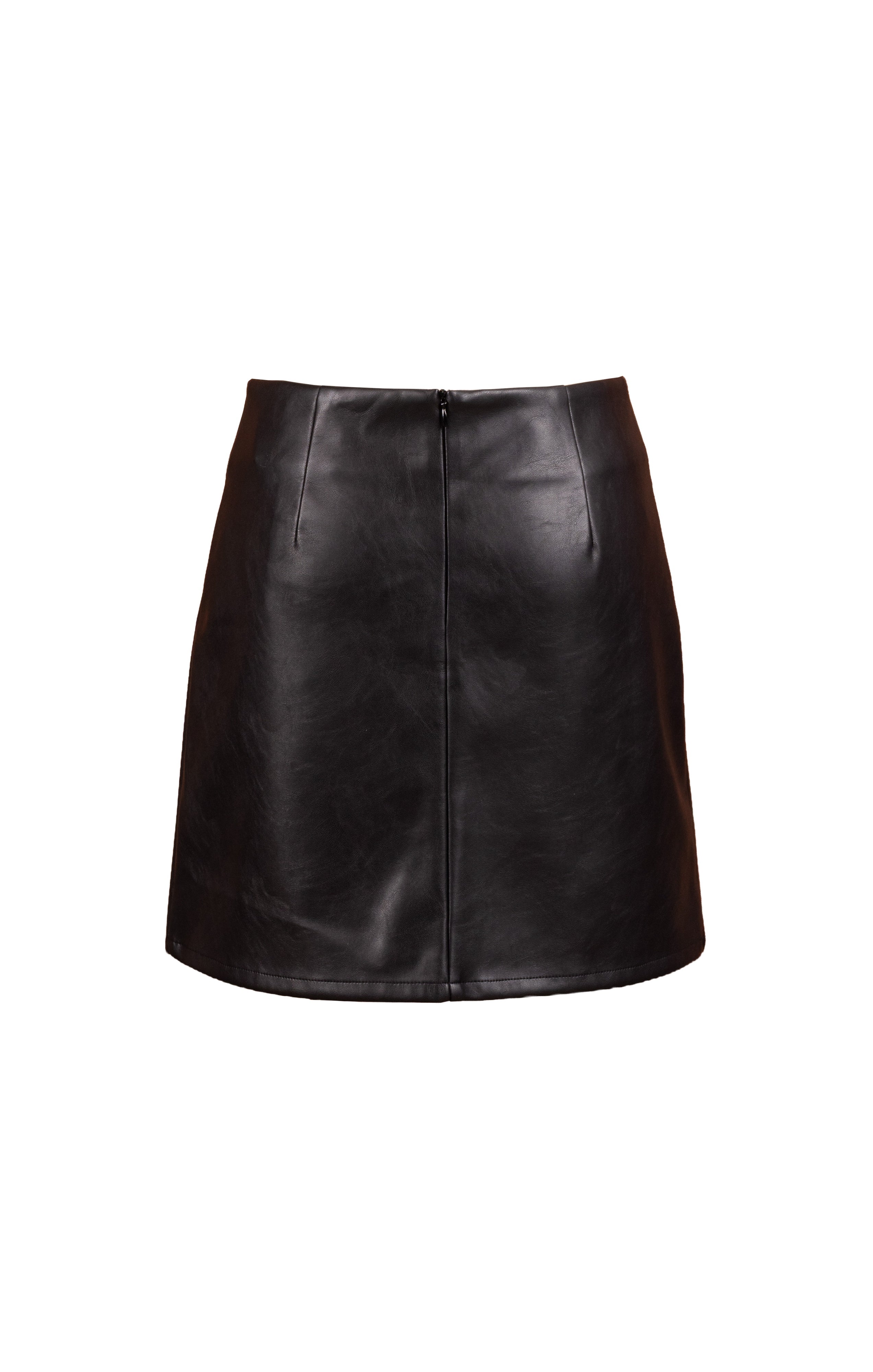 Academy Vegan Leather Mini Skirt - Black