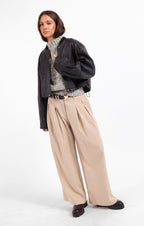 Academy Vegan Leather Bomber - Black