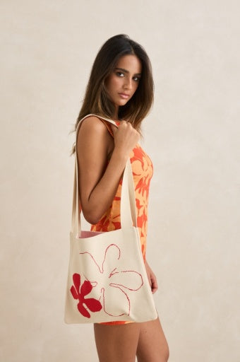 Melia Floral Crochet Tote Bag