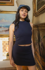 On A Stroll Knit Top - Navy