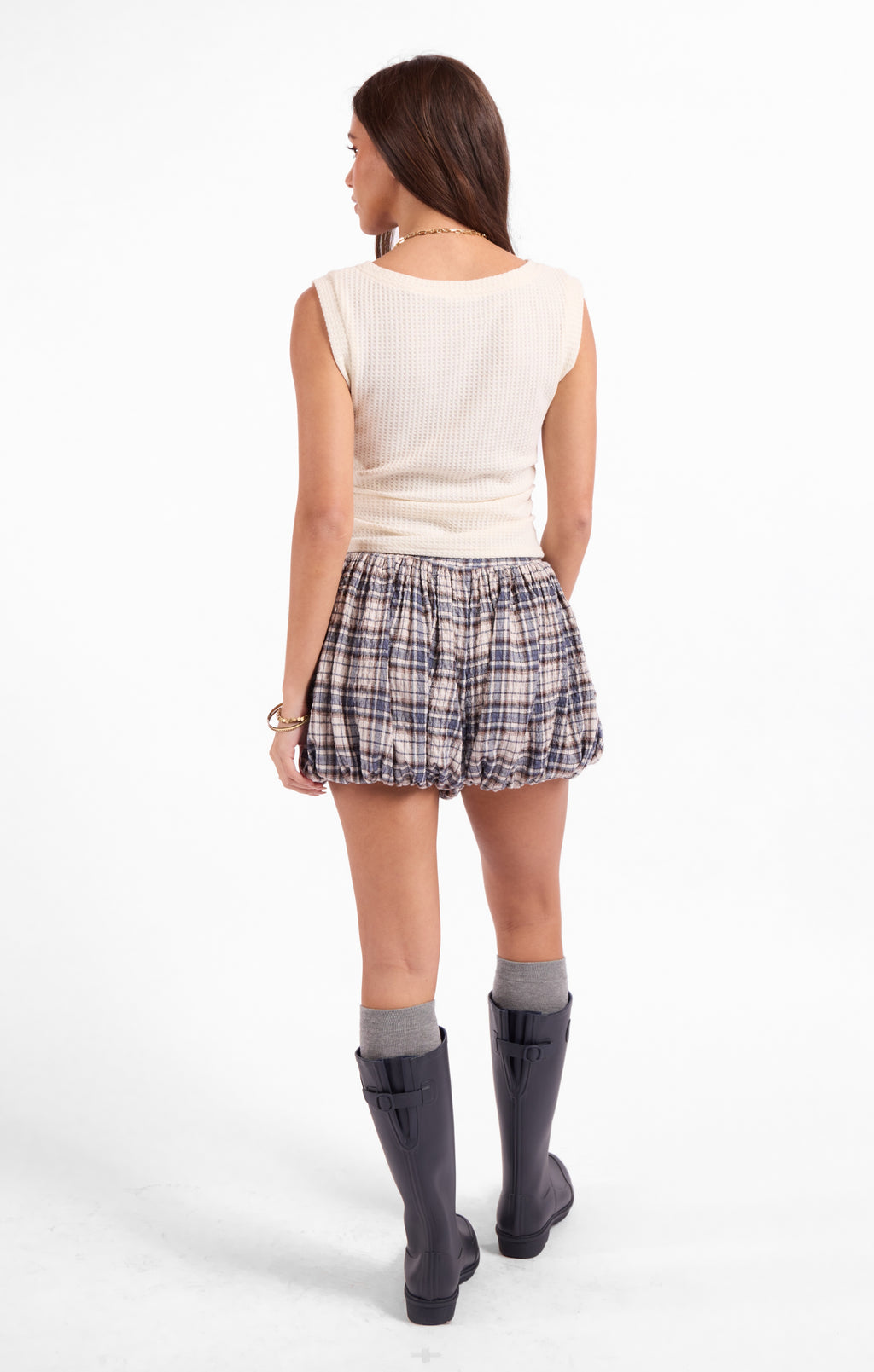 Sugarplum Waffle Tank - Ivory