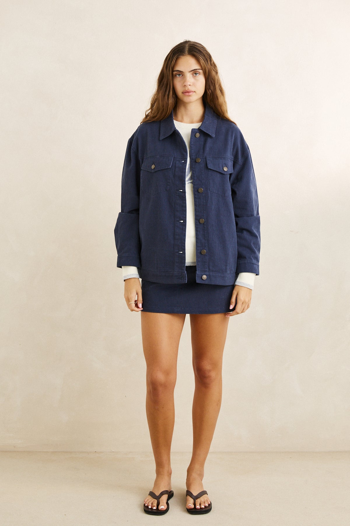 Rhythm Women's Essential Oversized Jacket - Dark Blue
