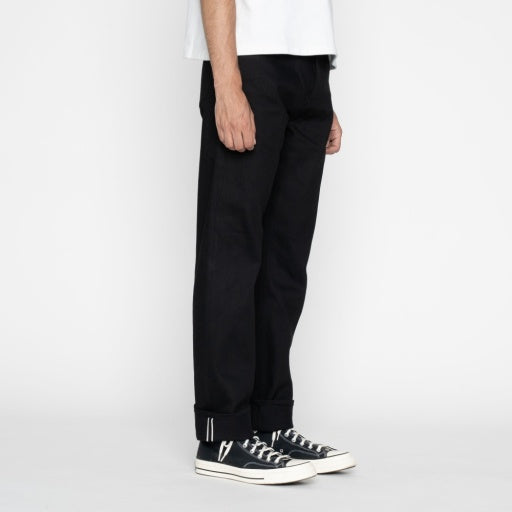 Relaxed Straight Fit 11oz Black Stretch Selvedge - Black