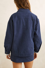 Rhythm Women's Essential Oversized Jacket - Dark Blue